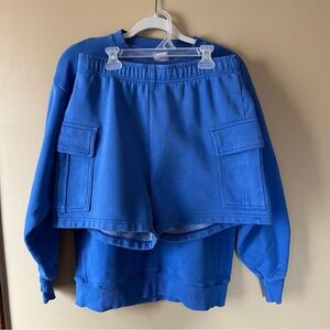 TNA Short Sweat Set - Washed Blue Cargo Short